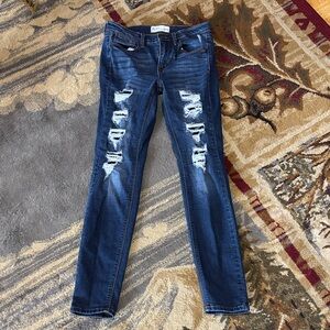 Mudd Dark Blue Distressed Skinny Jeans Size 3/26W